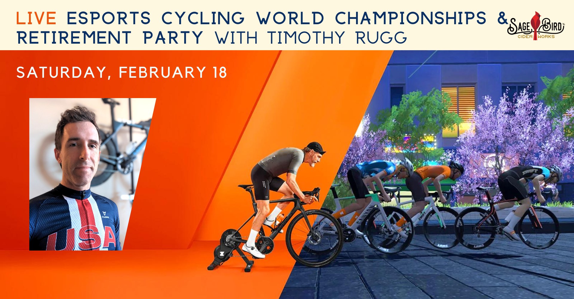Timothy Rugg competes in eSports Cycling World Championship